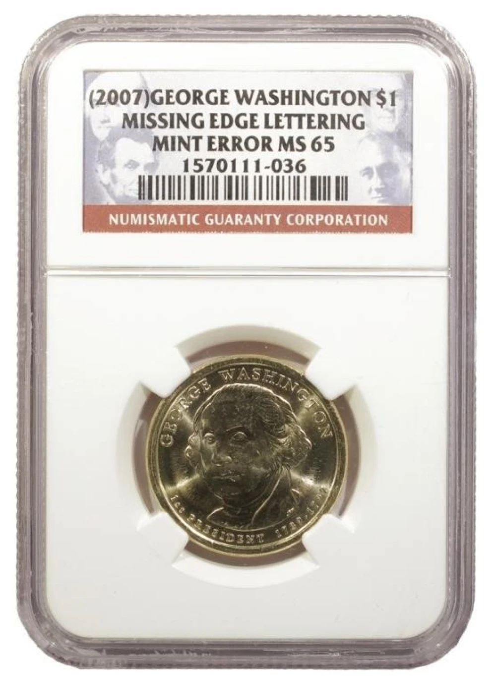 2007 Missing Edge Letters Washington $1