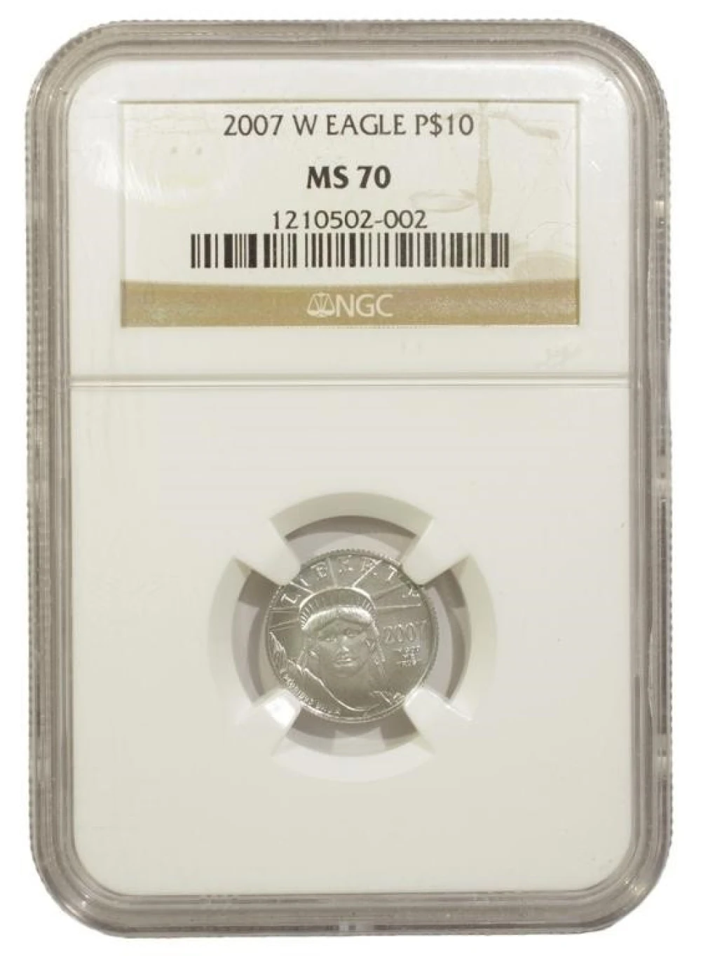NGC MS-70 2007-W 1/10 Oz Platinum Eagle