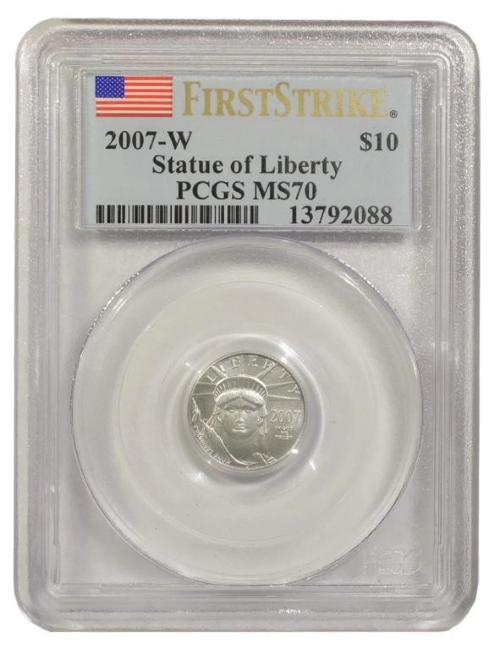 PCGS MS-70 FS 2007-W 1/10 Oz Platinum Eagle