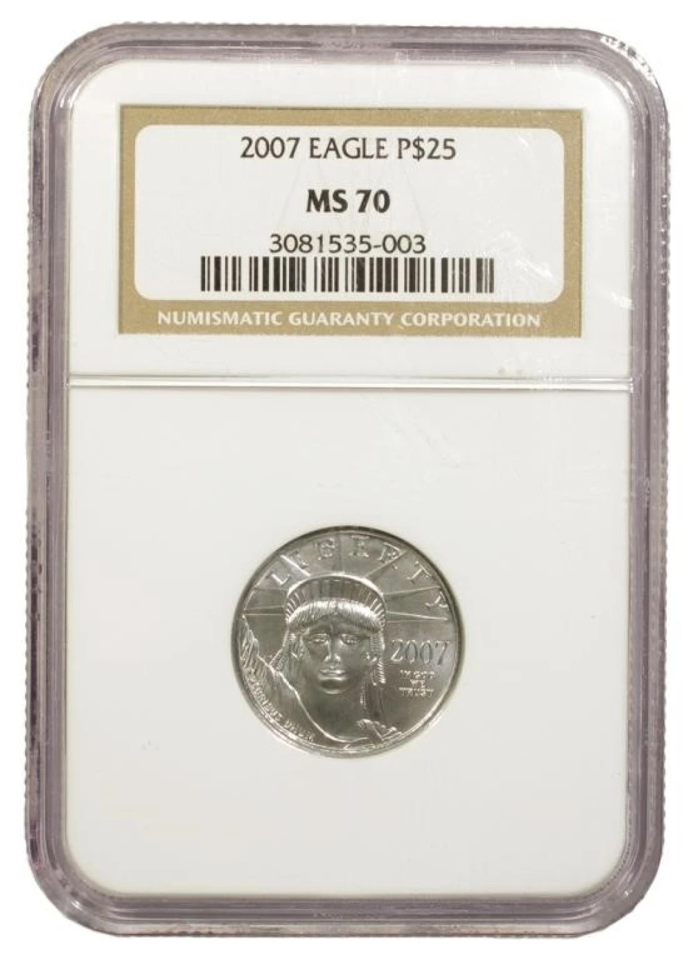 NGC MS-70 2007 1/4 Oz Platinum Eagle