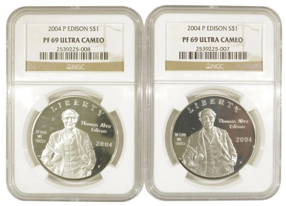 NGC PF-69 Ultra Cameo Thomas Edison Pair