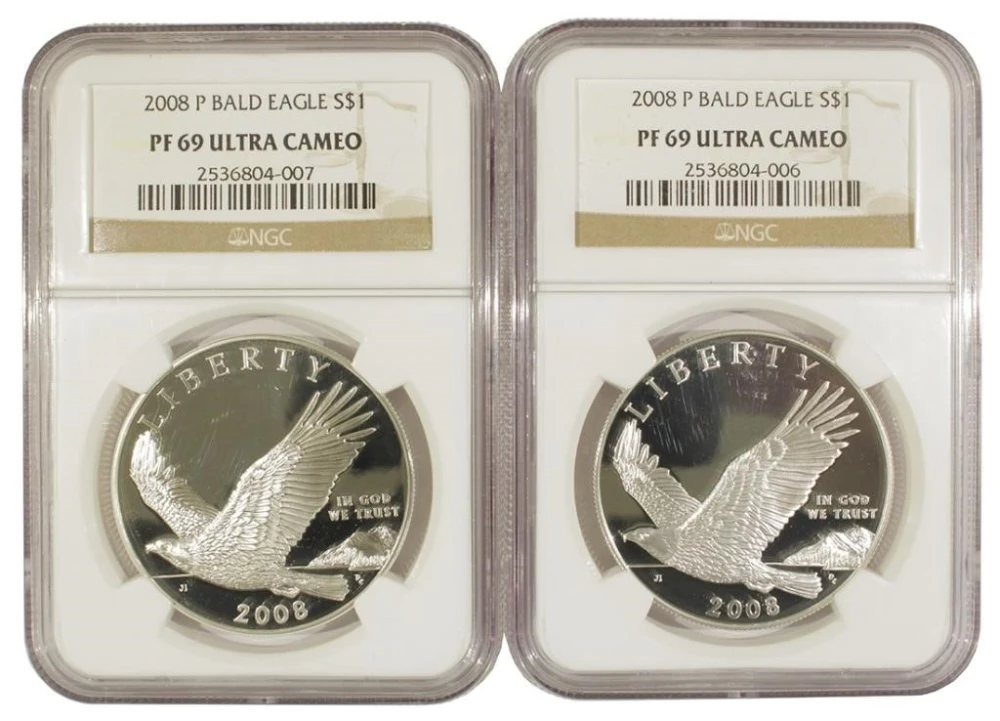 NGC Graded 2008-P Bald Eagle Proof Pair