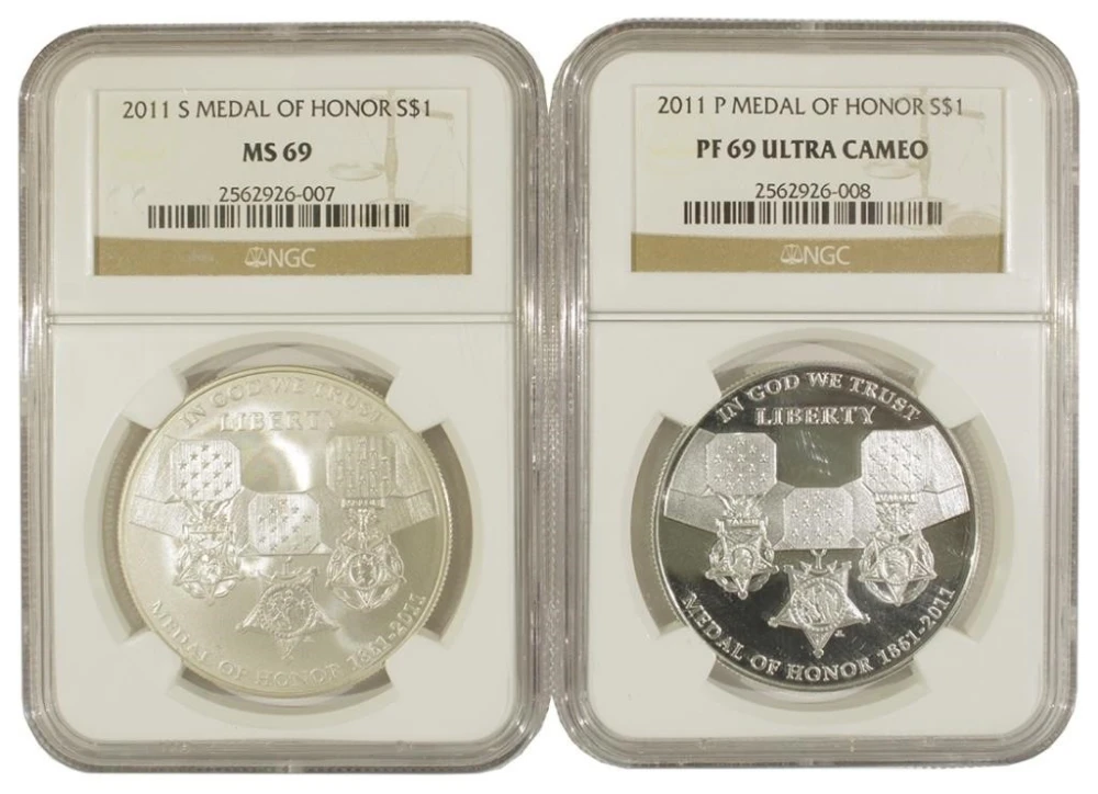 Pair of NGC 2011 Medal of Honor Commems