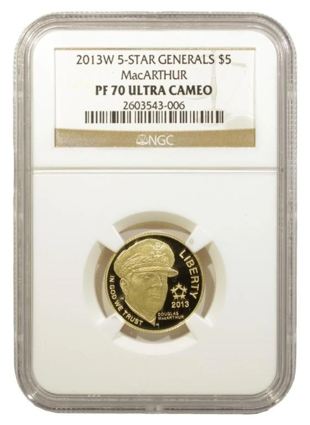 2013-W NGC PF-70 UC MacArthur Gold $5 Commem