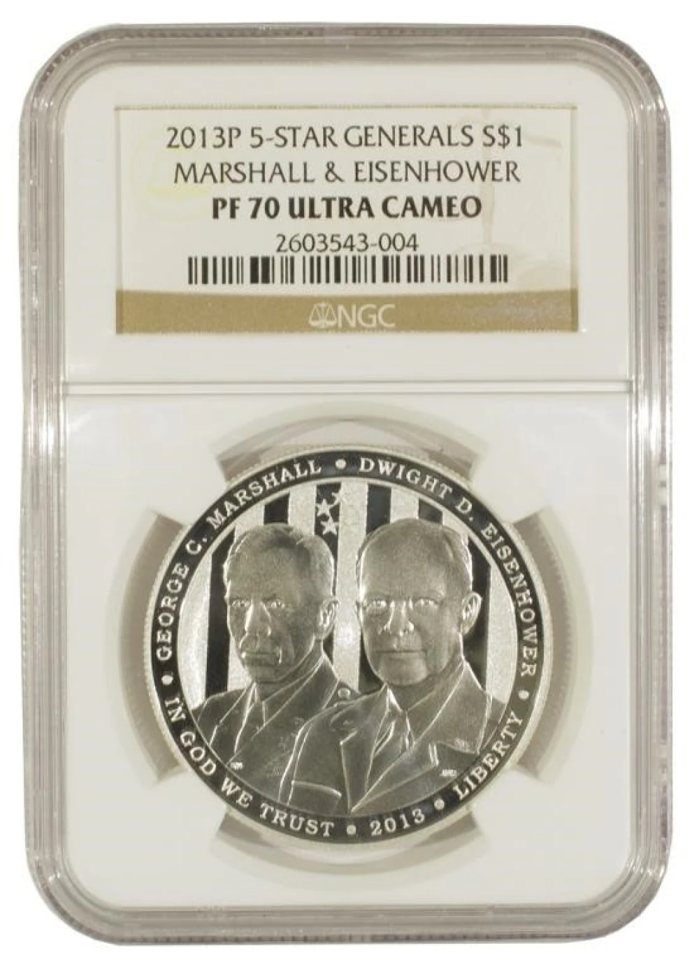 2013-P NGC PF-70 UC Marshall and Ike Commem