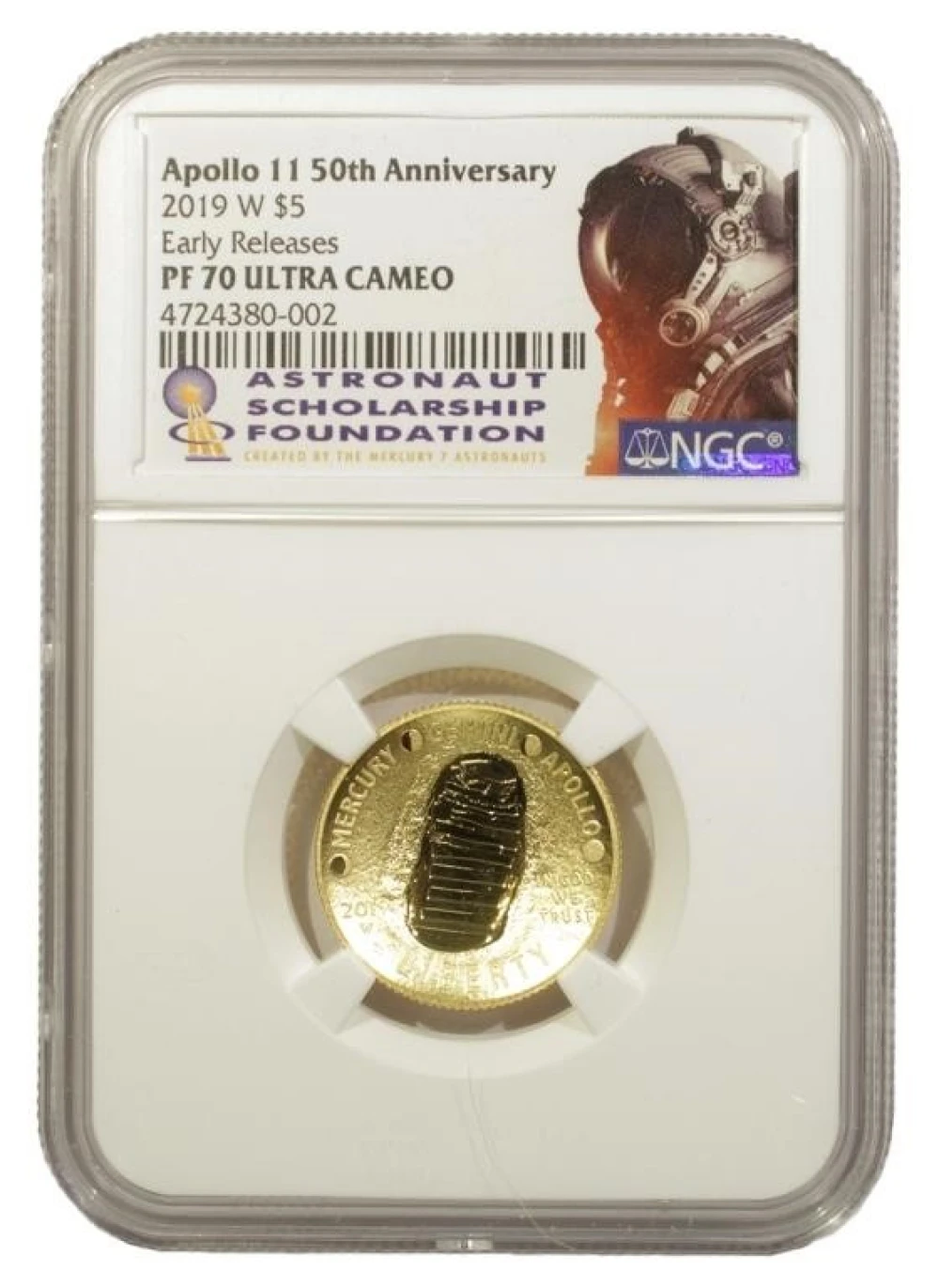 2019-W NGC PF-70 UC Apollo 11 Gold $5 Commem