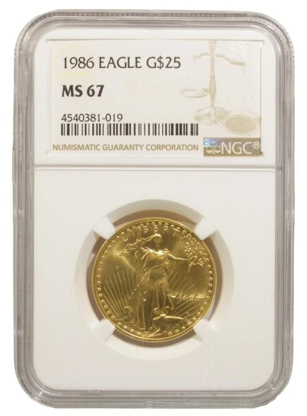 NGC MS-67 1986 1/2 Ounce Gold Eagle