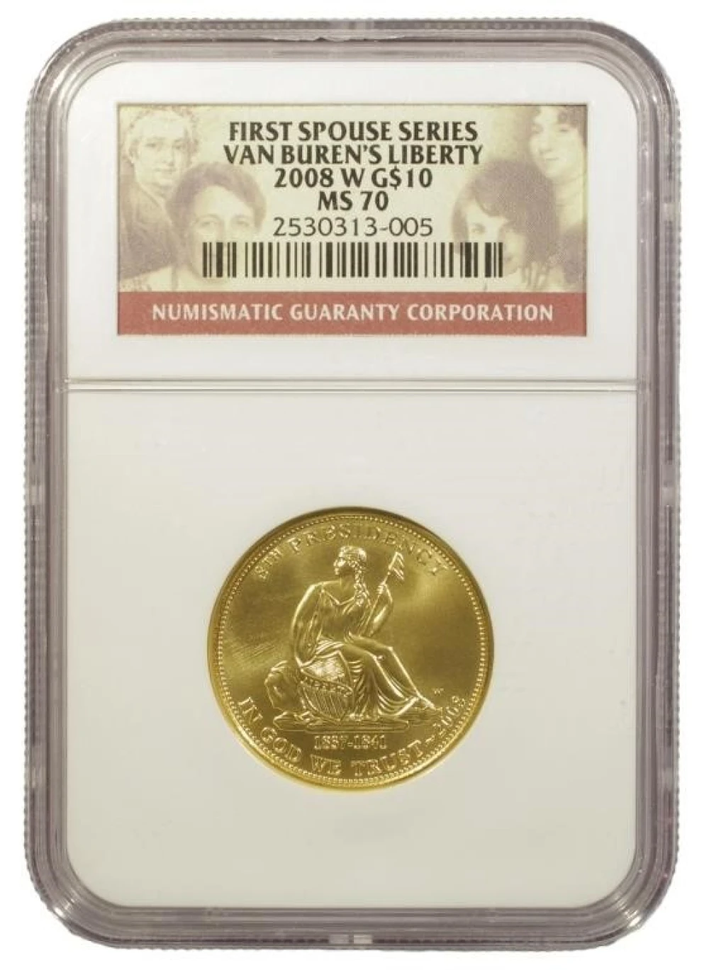 2008-W NGC MS-70 Van Buren First Spouse Gold