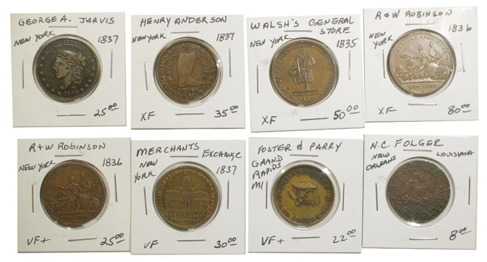 8 Piece Hard Times Token Lot