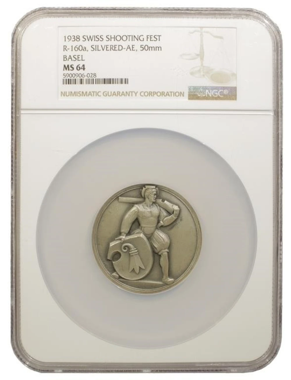 NGC MS-64 1938 Swiss Shooting Fest Medal