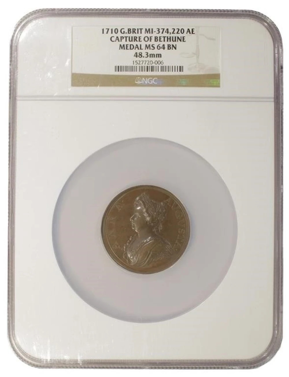 NGC MS-64 BN 1710 Capture Of Bethune Medal