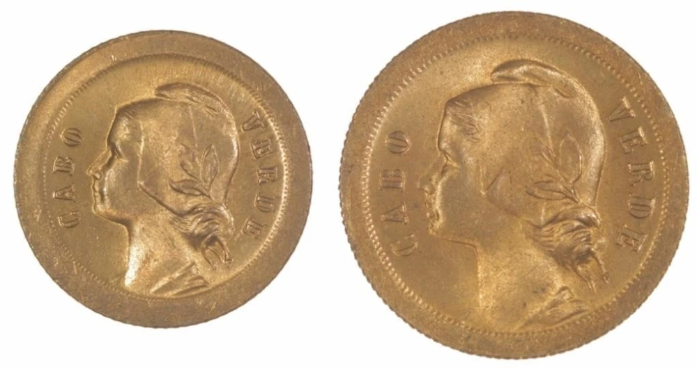 Cape Verde. 1930 Gem Red 5 and 10 Centavos Duo