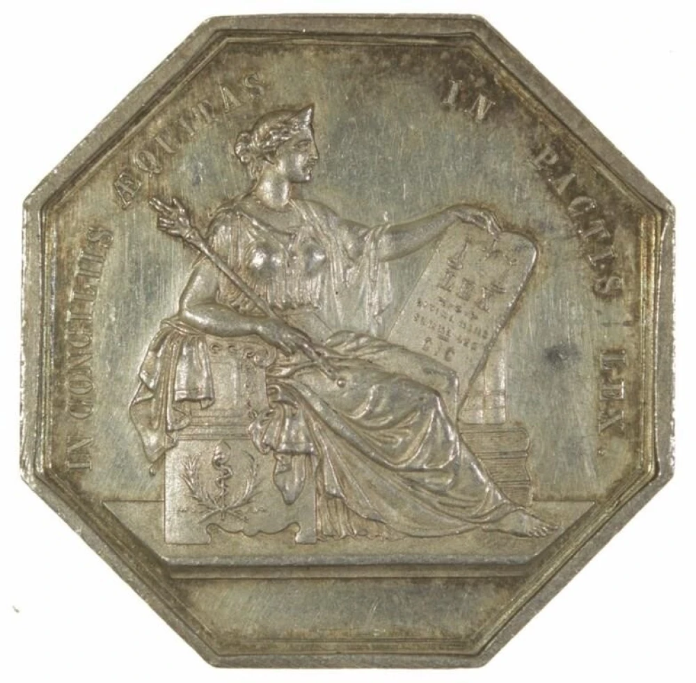 France. 19th-Century Silver Jeton
