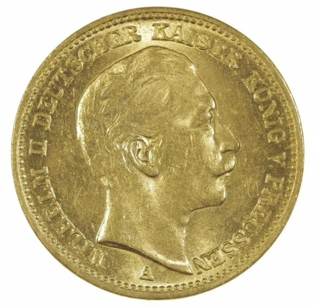 German States Prussia 1908 20 Marks Gold