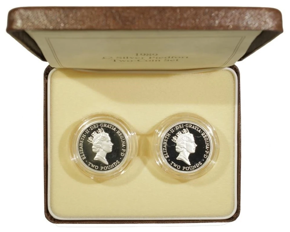 Great. Britain. 1989 Piedfort Two Coin Set