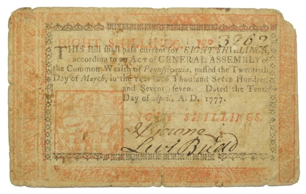 Pennsylvania. 1777 Eight Shillings Note