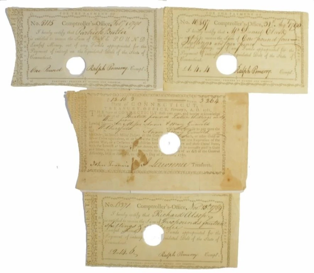 Connecticut. 1789-1790 Interest Bonds