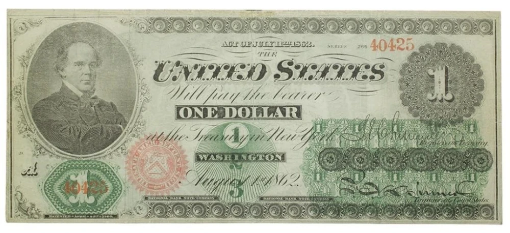 Choice VF 1862 Legal Tender Greenback $1