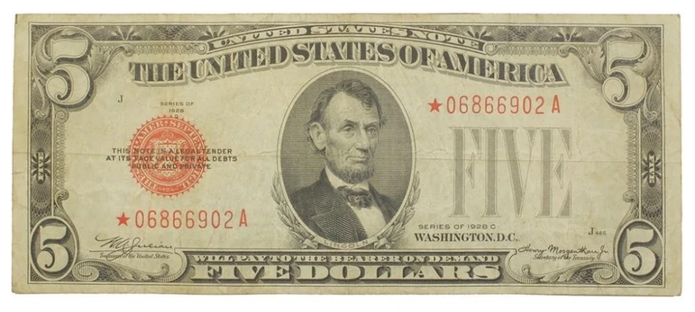 1928-C $5 Star Note