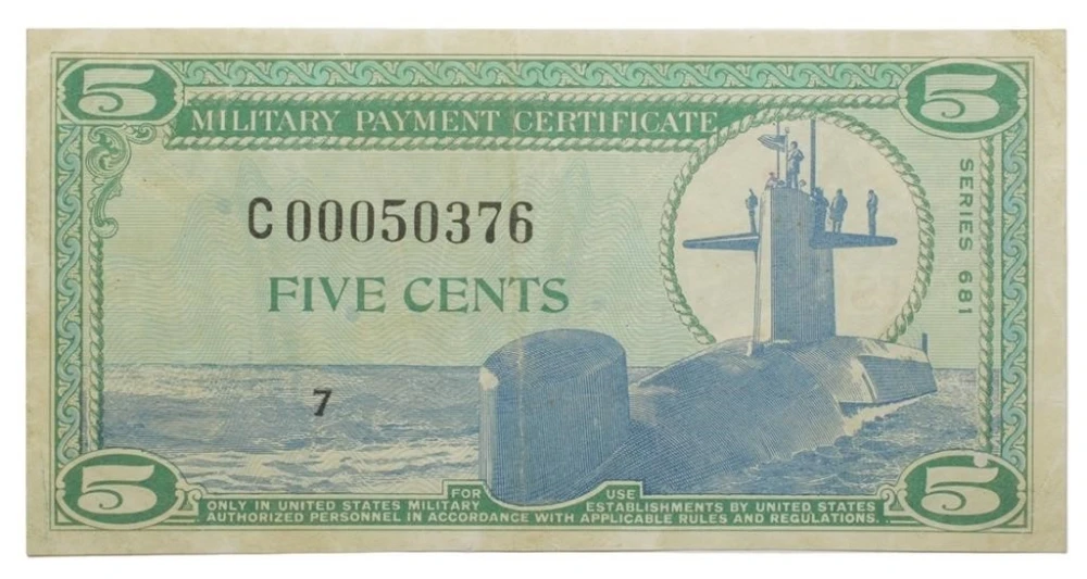 EF Series 681 5-Cents M.P.C.