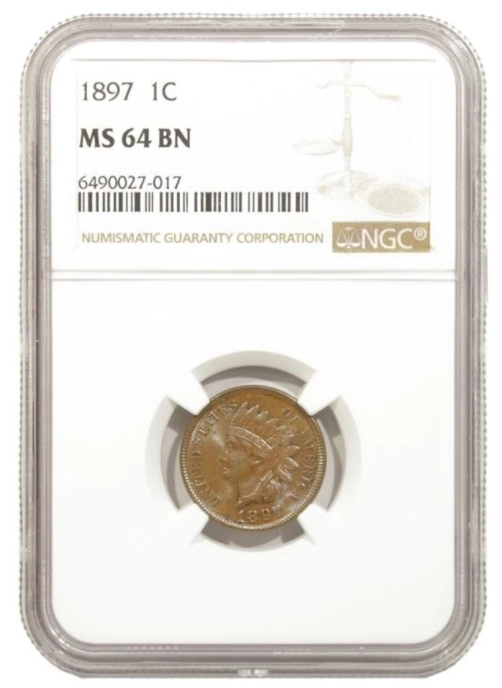 Very Choice Unc 1897 Indian Cent