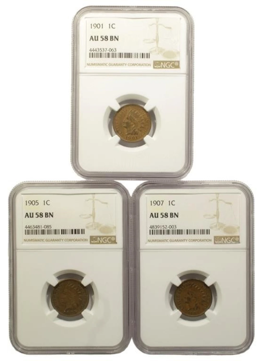 AU-58 Indian Cent Trio