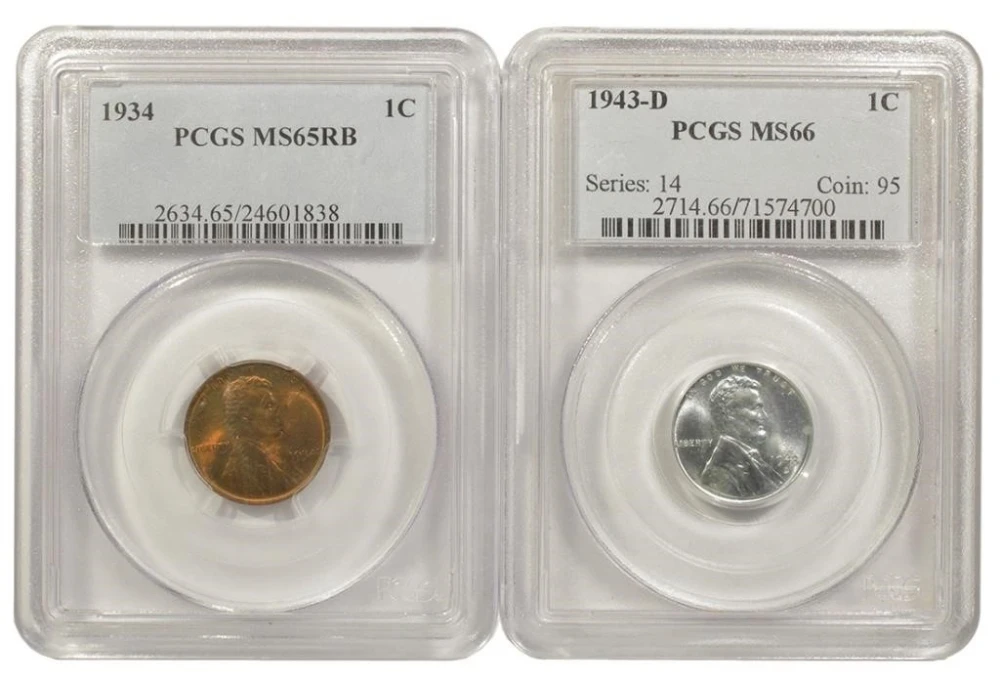PCGS Certified Lincoln Cent Pair