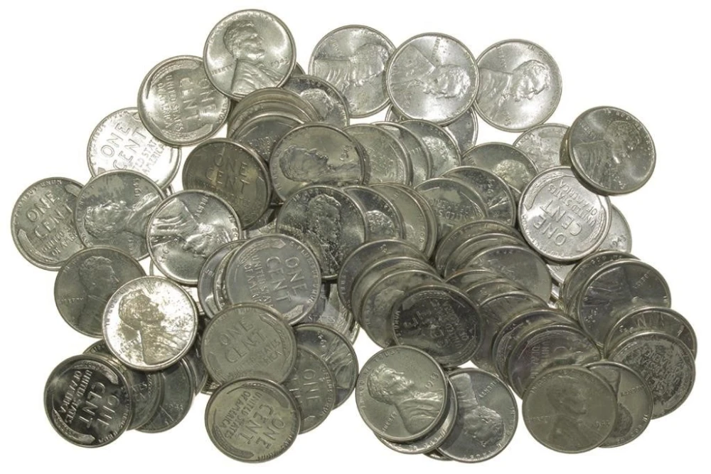 Hoardlet of 1943-P Steel Wheat Cents