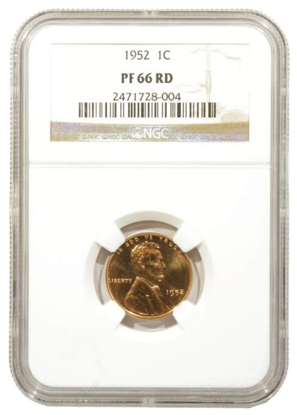 Splendid Gem RD Proof 1952 Cent