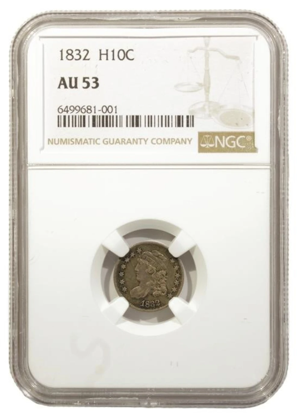 1832 Bust Half Dime. NGC AU-53.