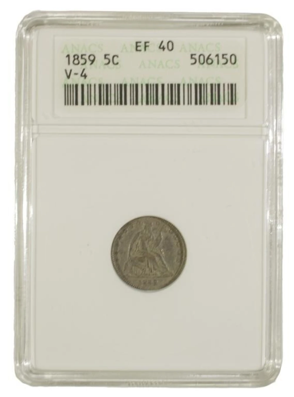 EF 1859 Half Dime Variety
