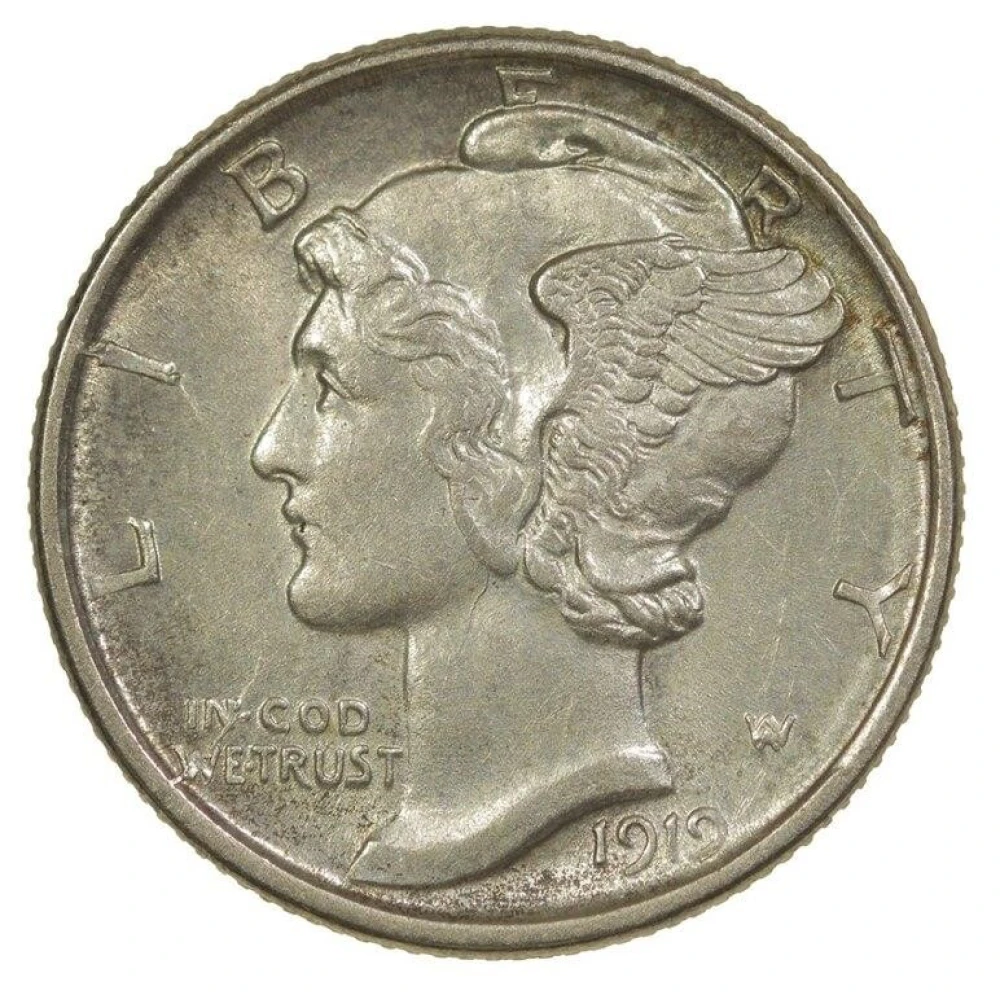 Mint State 1919-D Dime