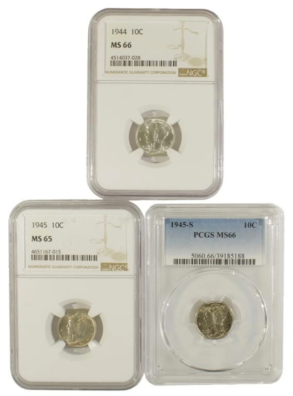 Certified Mercury Dime Trio