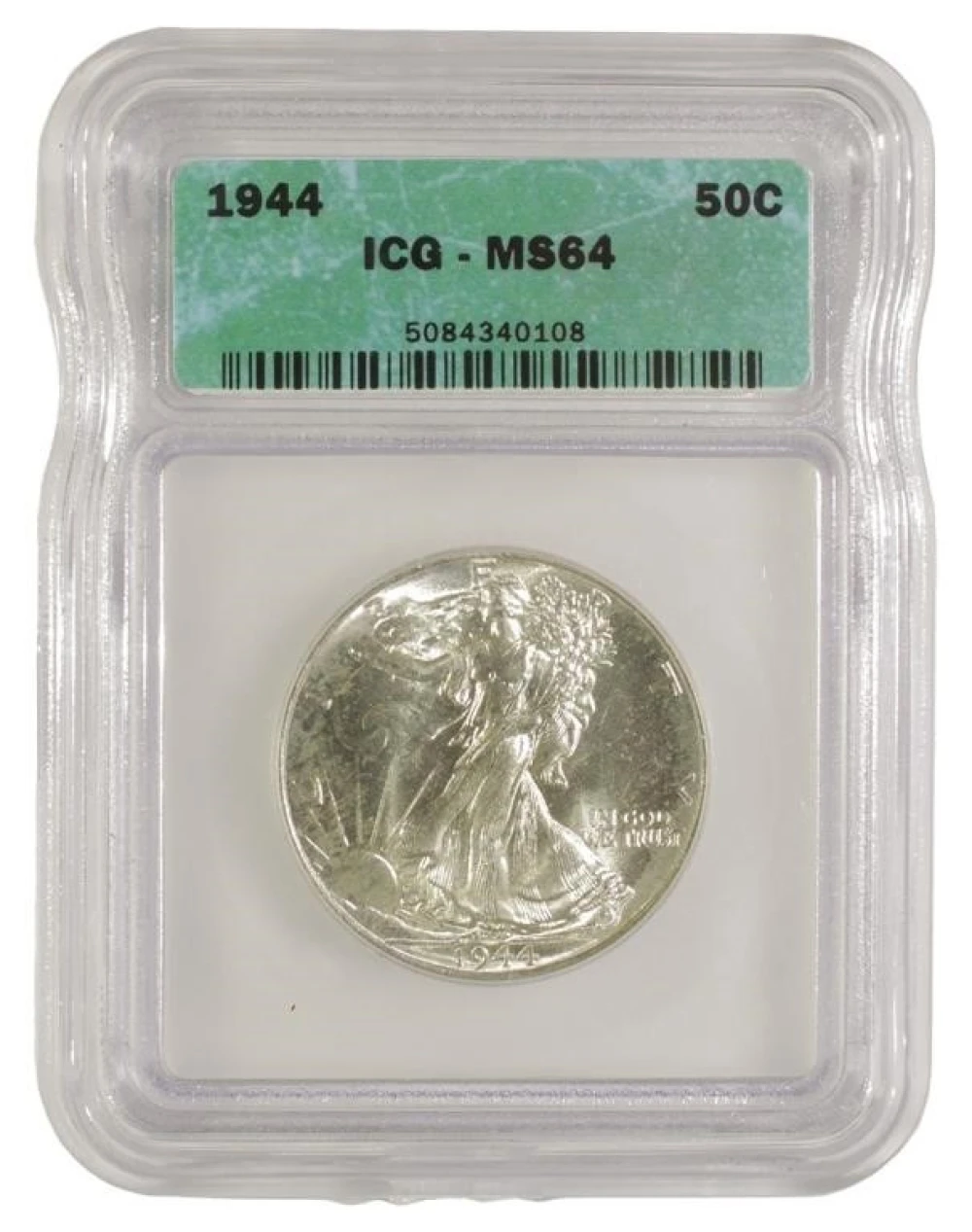 1944 Walking Liberty Half. ICG MS-64