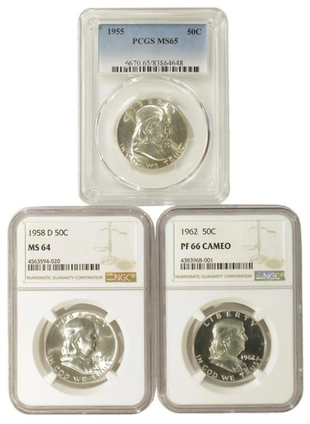 Certified Franklin Half Dollar Trio