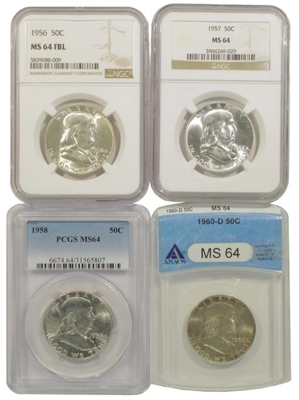 Certified Franklin Half Dollar Quartet