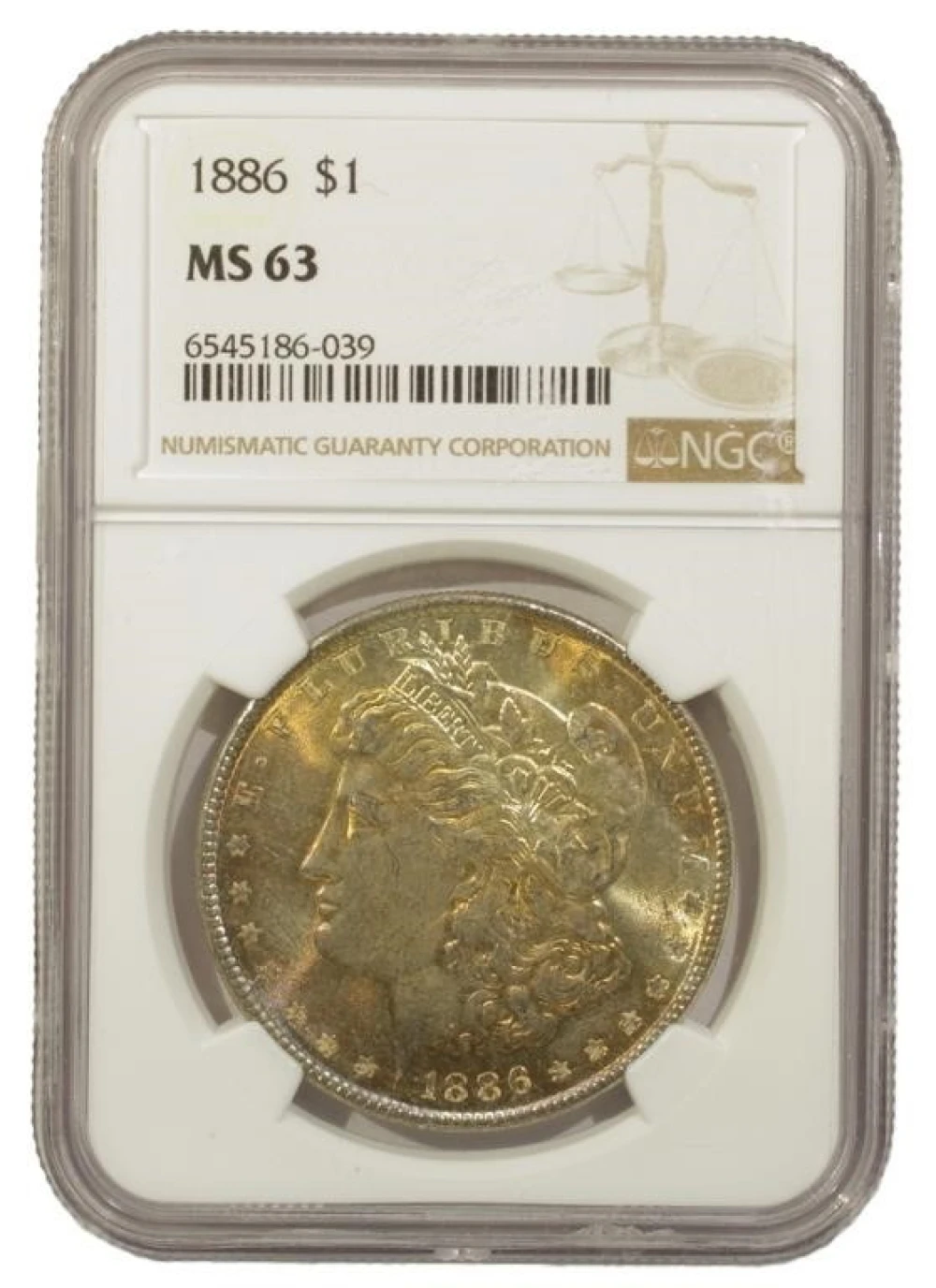 Choice Unc 1886 Morgan $1