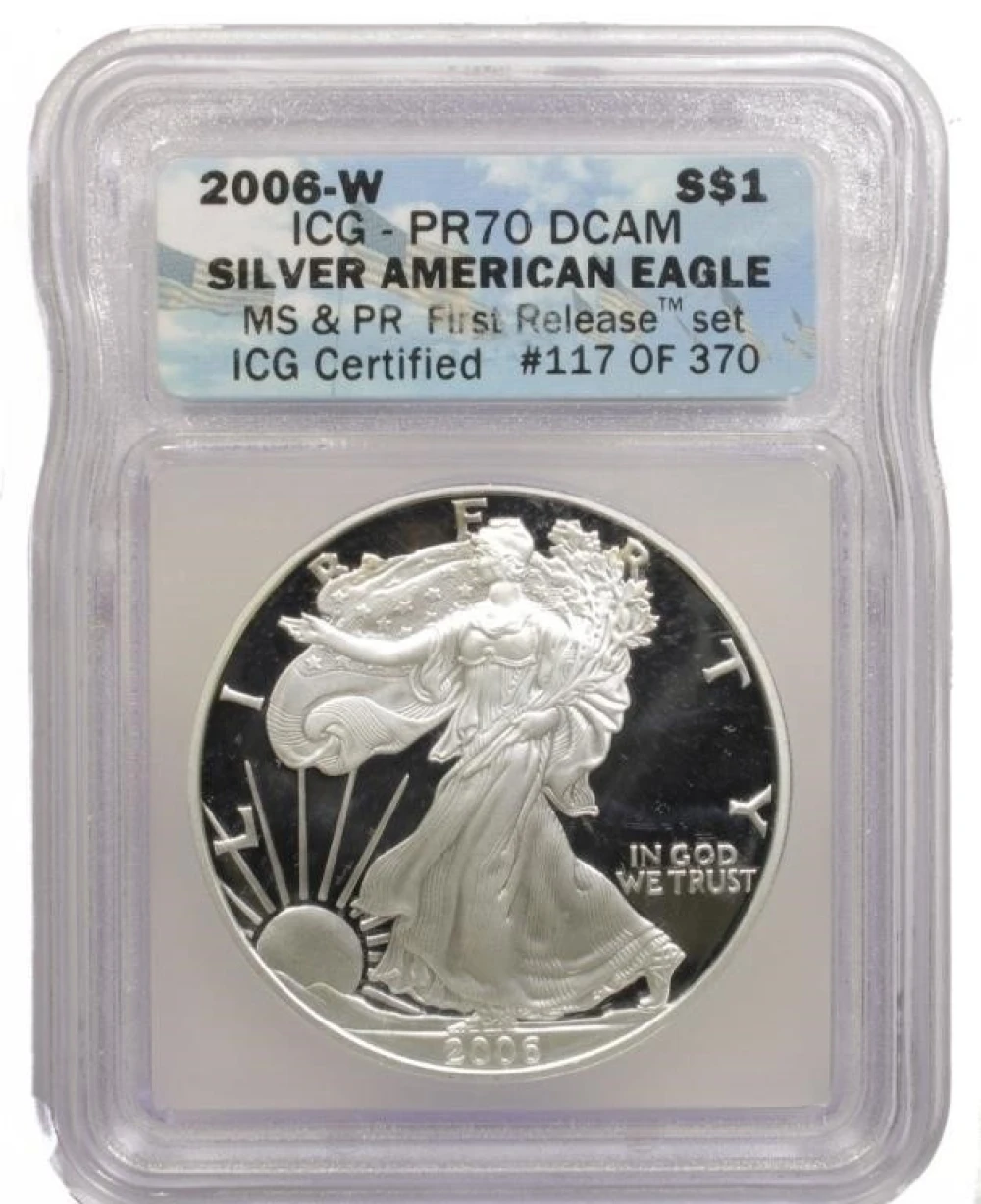 2006-W Proof Silver Eagle. ICG Proof-70 DCAM.