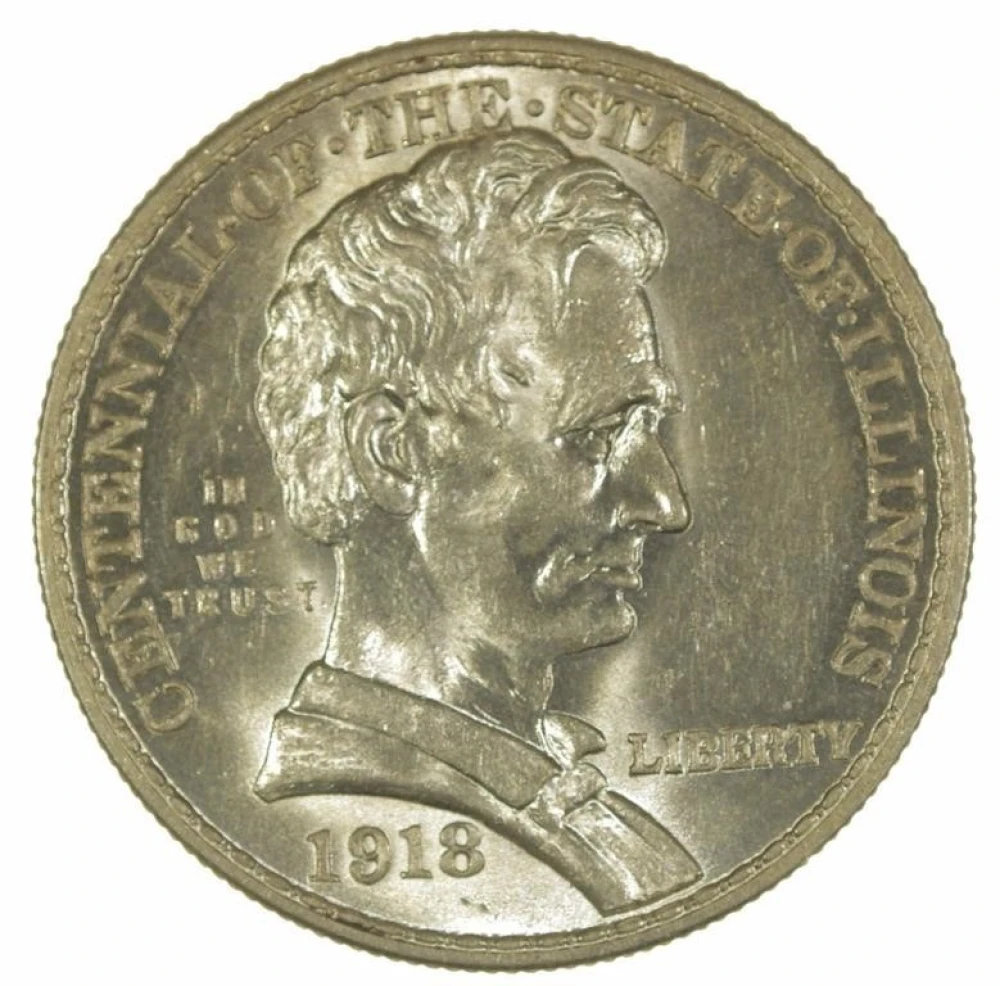 Select Unc 1918 Illinois/Lincoln Half Dollar
