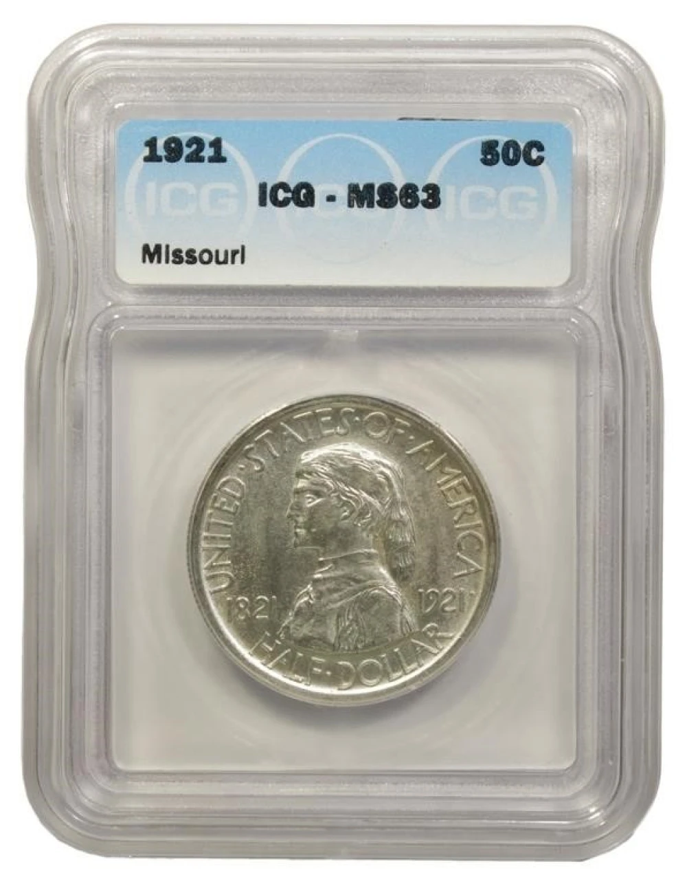 Choice Mint State 1921 Missouri Half Dollar