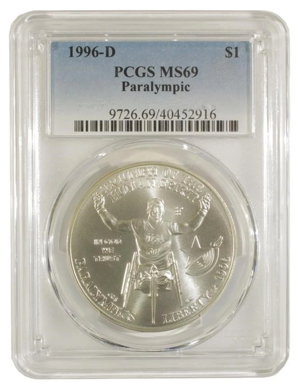 1996-D Paralympic $1. PCGS MS-69