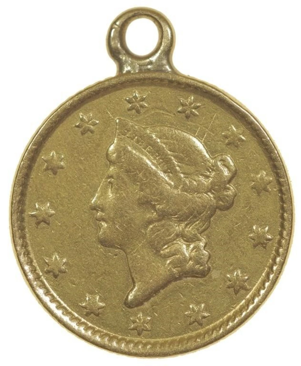 Looped EF 1853 Gold $1