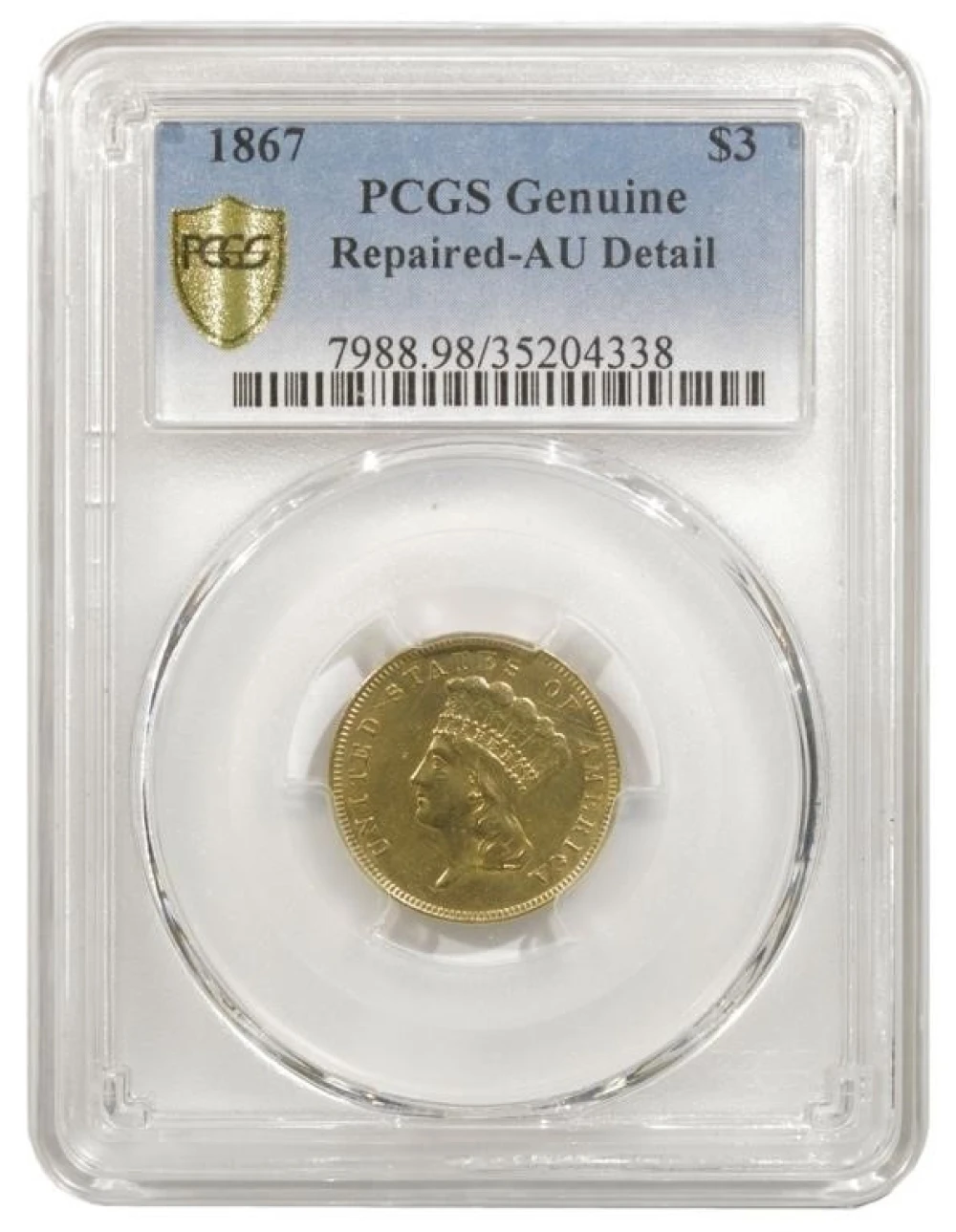 AU Details 1867 Gold $3