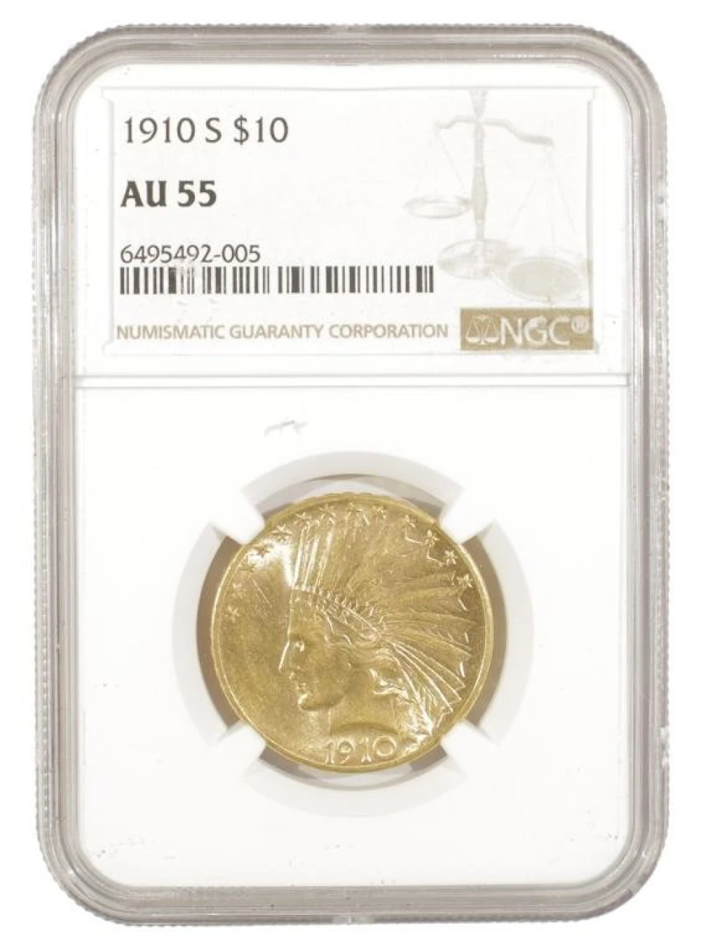 Choice AU 1910-S Gold $10