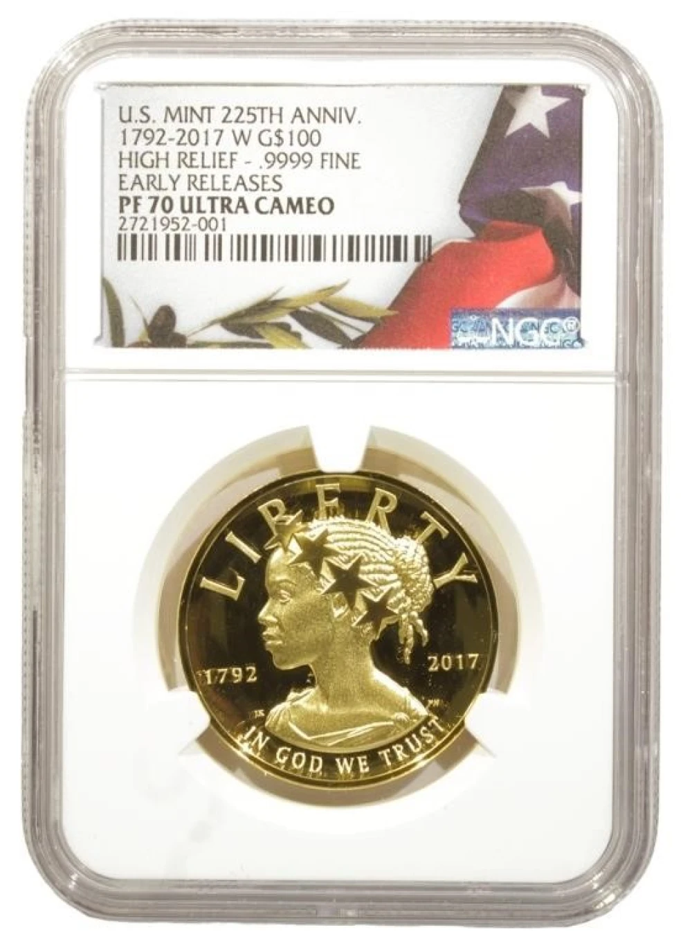 2017 1 Ounce Liberty Gold. NGC PF-70 ER
