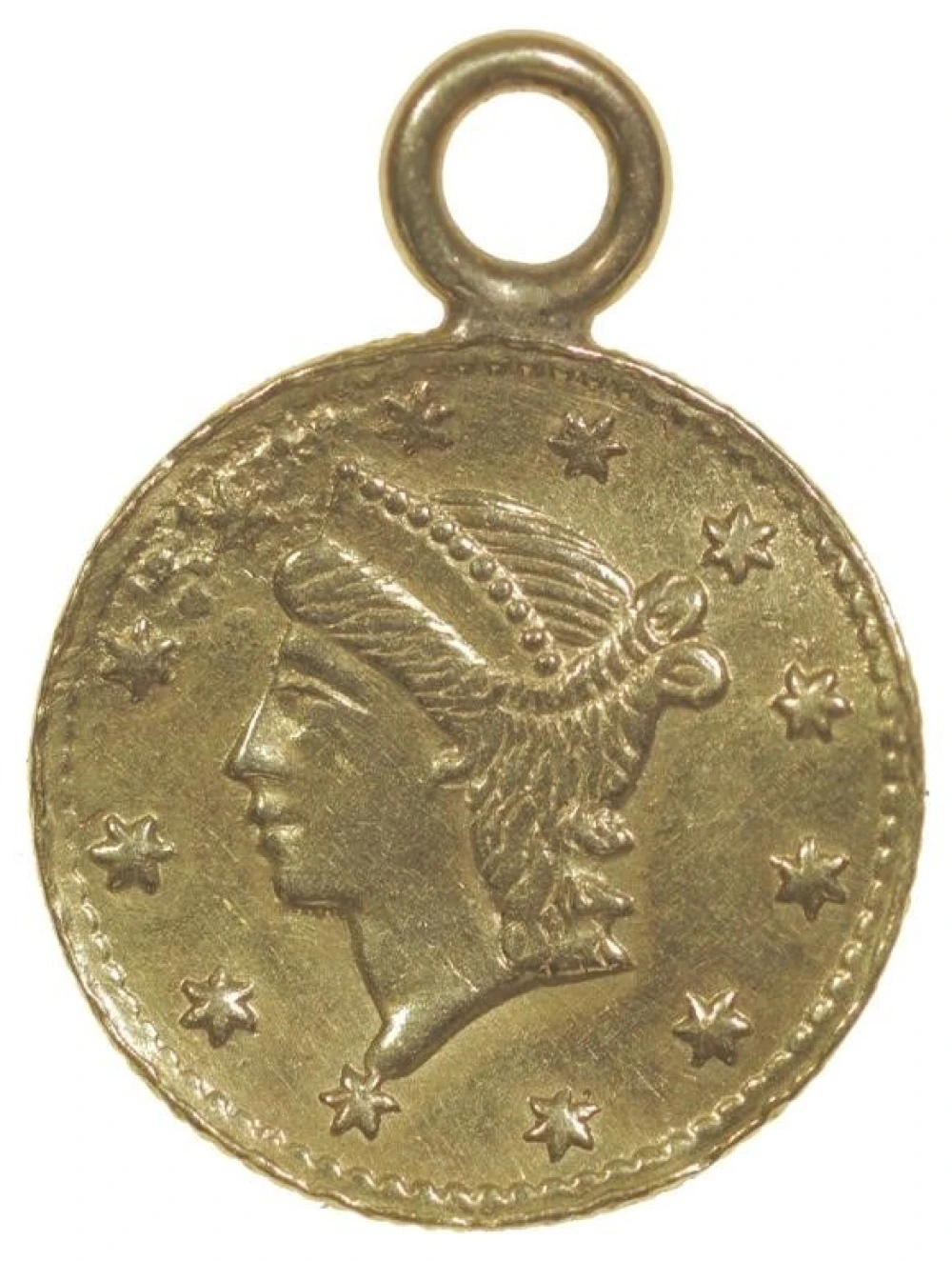 Looped (1853) California Gold 25-Cents