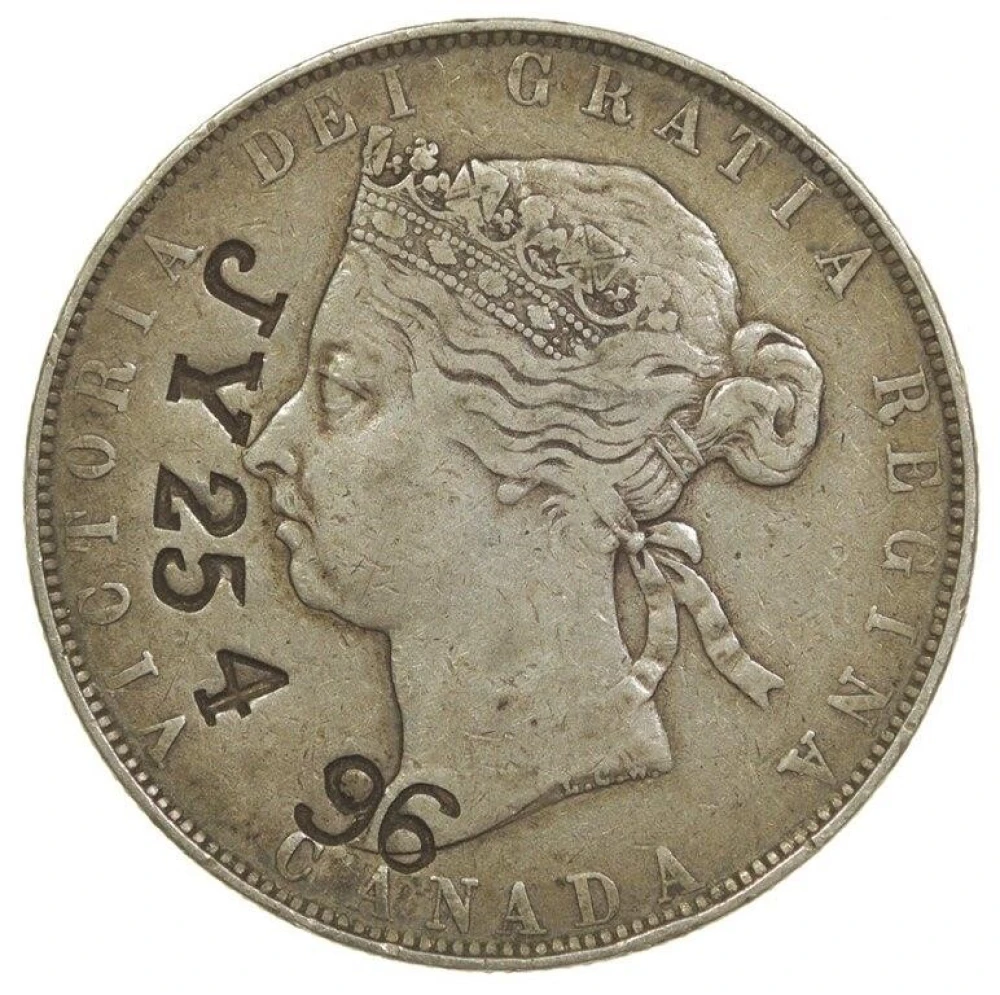 Canada. Counterstamped 1894 50-Cents Rarity