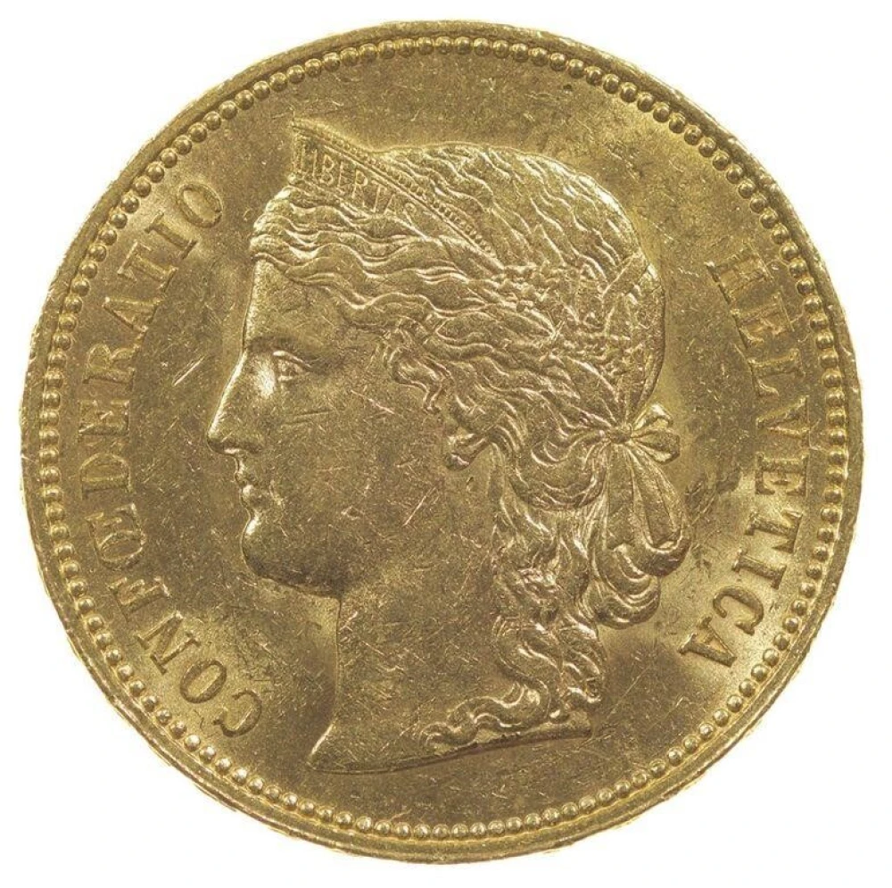 Switzerland. Very Choice AU 1889 Gold 20 Francs