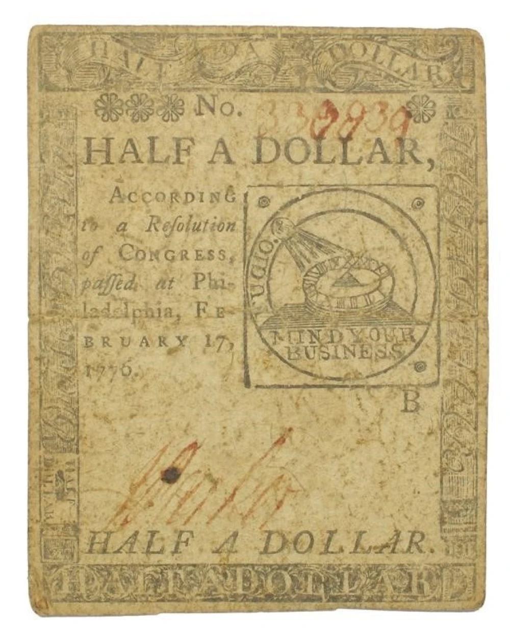 Pennsylvania. VF 1776 Fugio Note
