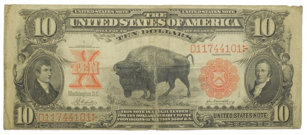 Fine Details U.S. Note Bison $10